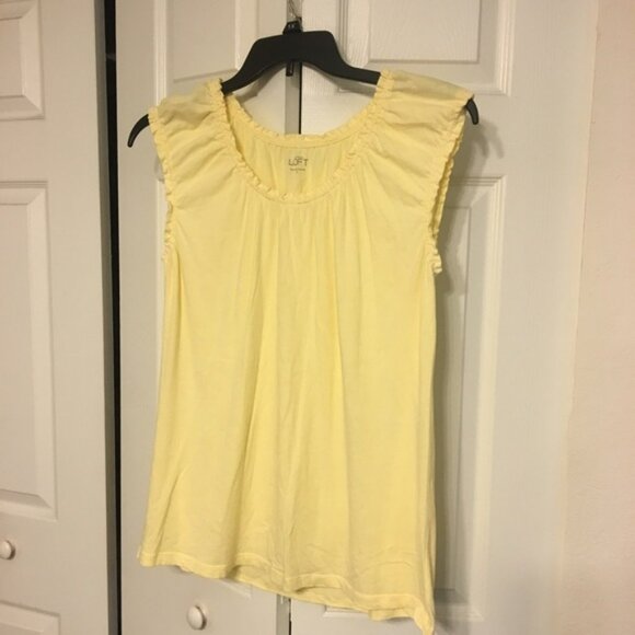 Ruched Yellow Sleeveless Top - Picture 1 of 3